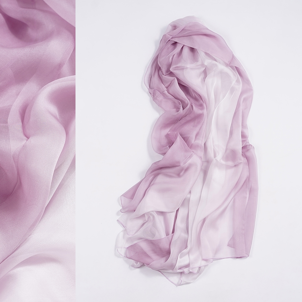 超大尺寸100%桑蚕丝真丝丝巾纱巾薄款春秋夏季女士纯色渐变沙滩巾