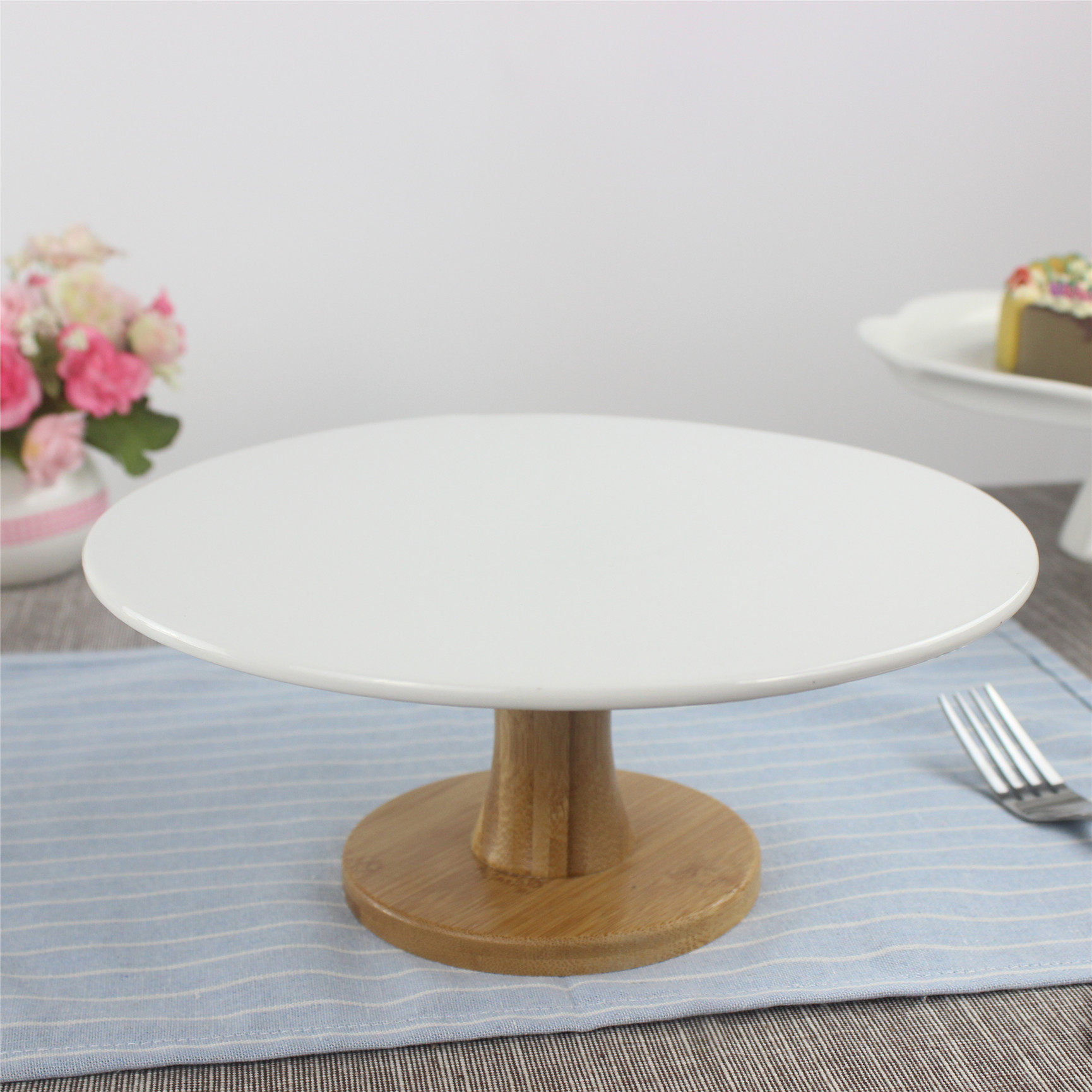 高脚玻璃罩 蛋糕盘陶瓷 木质水果托盘蛋糕架 下午茶点心盘甜品台,餐饮具,盘,淘宝优惠券,粉丝福利购,淘宝优惠卷