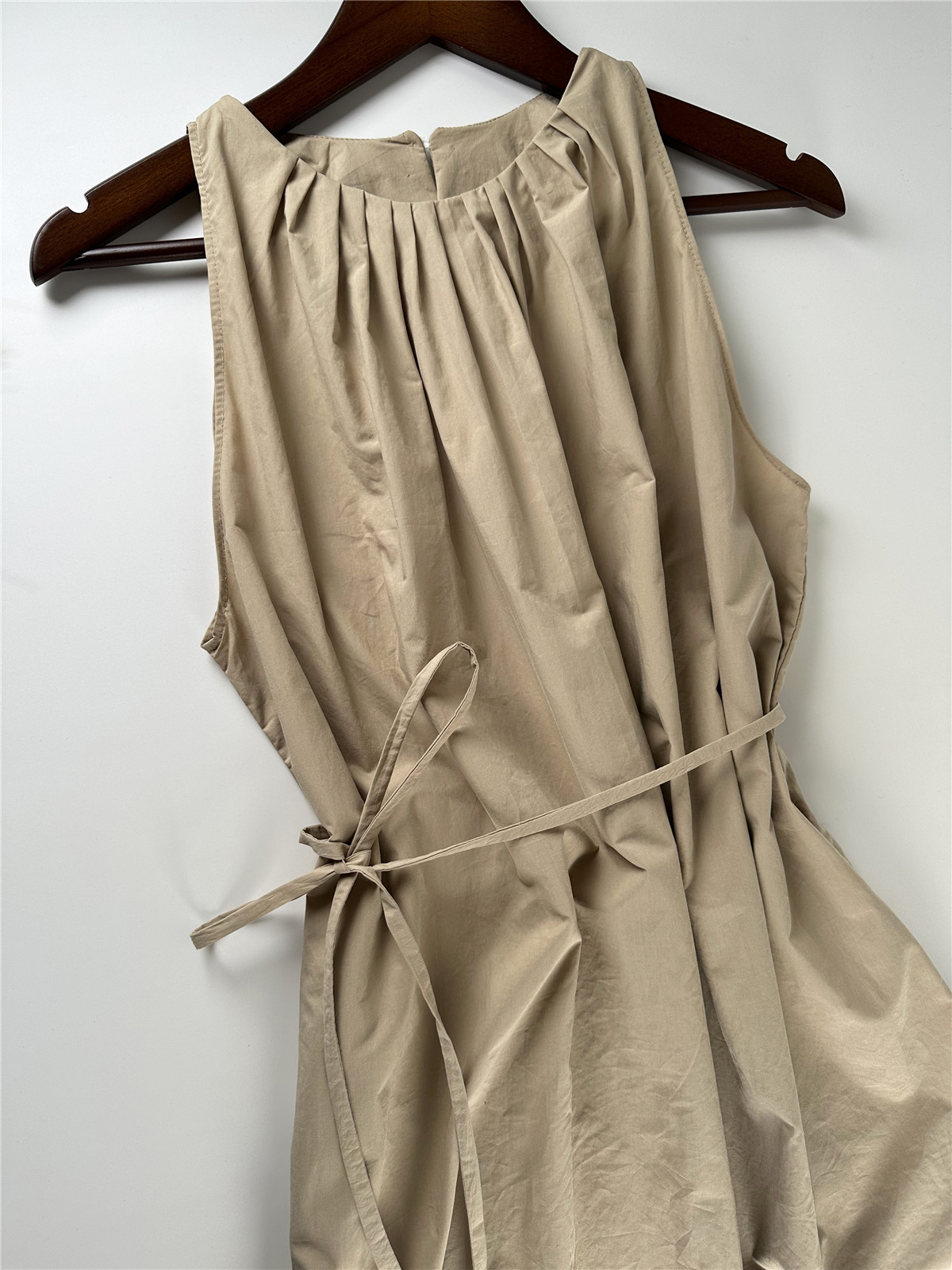 度假风挂脖裙60支棉清爽仙女