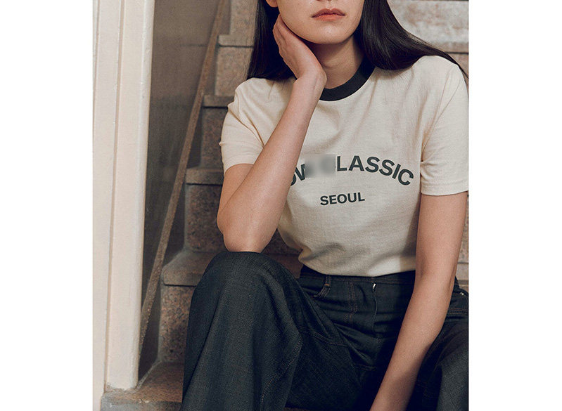 LC22SS春夏款纯棉撞色英文字母圆领logo短袖宽松休闲T恤上衣女
