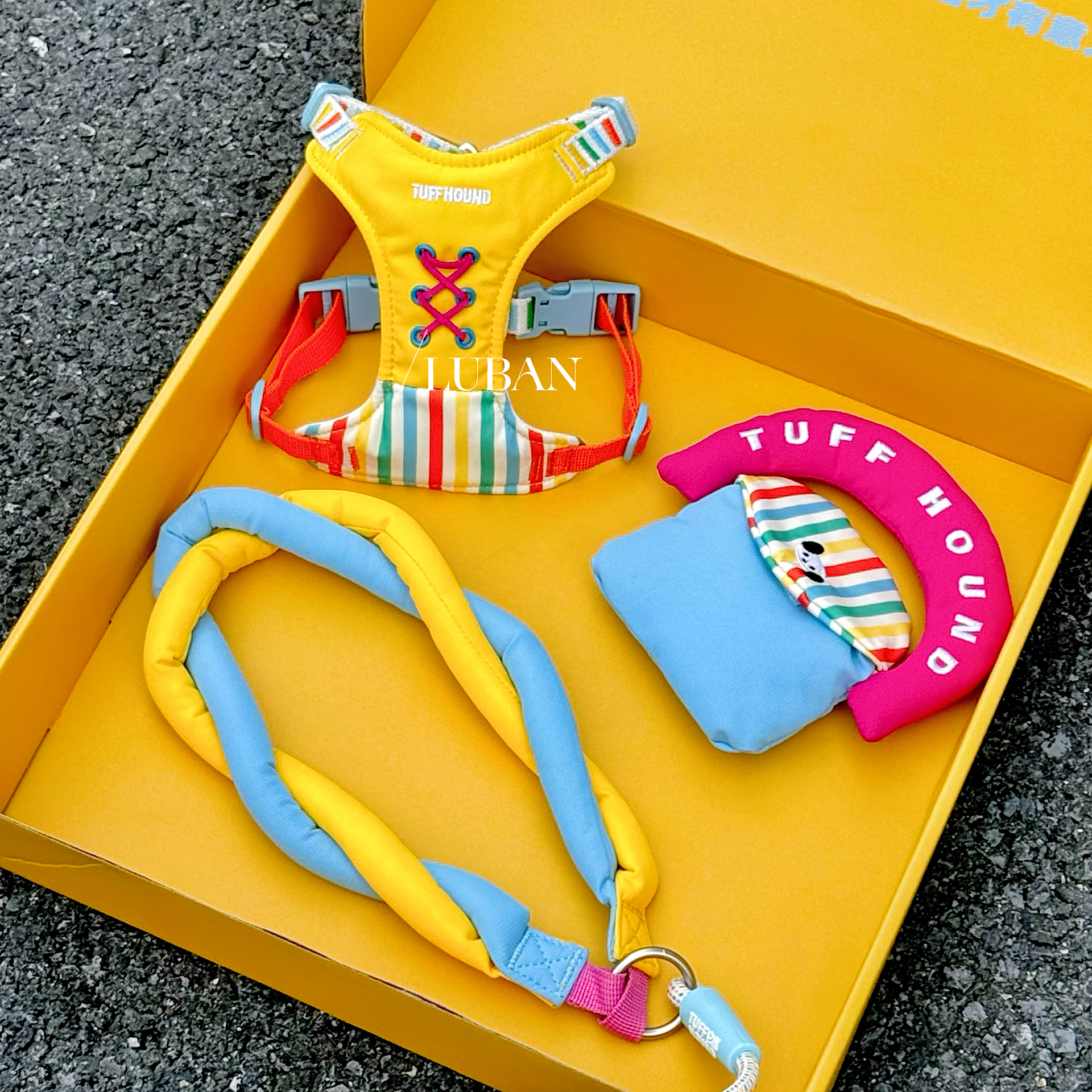 【彩虹胸背】TuffHound它愿背心式胸背小狗狗牵引绳调节外出遛狗