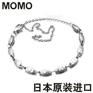 日本正品MOMO锗磁珠纯手链脚链正品酸痛麻木抗辐射手链脚环心形