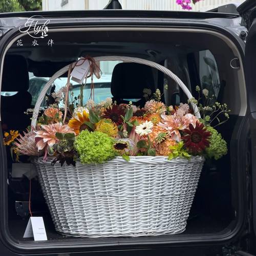 手工超大ins风编织仿藤花篮