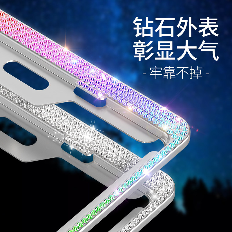 镶钻车牌边框新交规汽车牌照框架小车不锈钢新能源保护牌套框女性