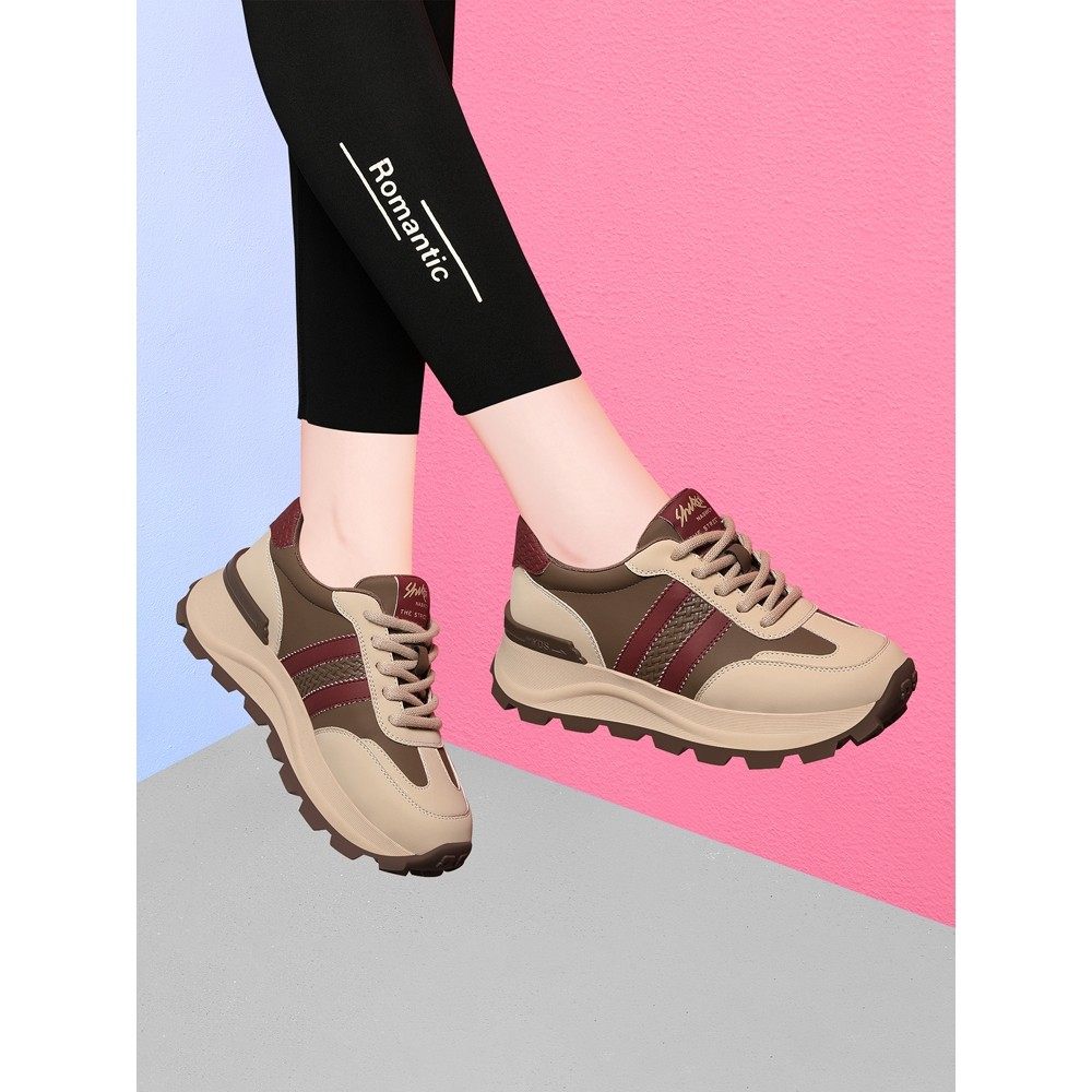 金丝兔真皮厚底老爹鞋女2025新款秋季软底阿甘旅游鞋爆款运动鞋