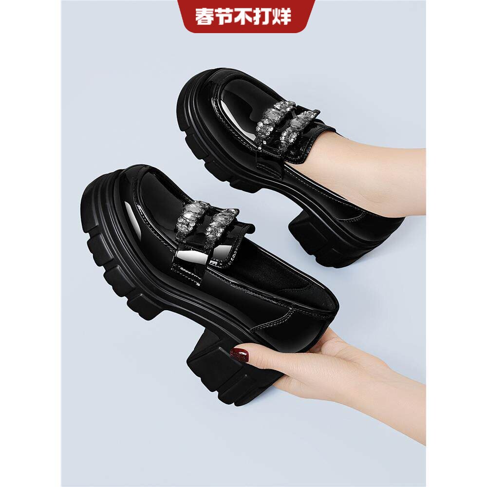 厚底乐福鞋女小个子秋冬