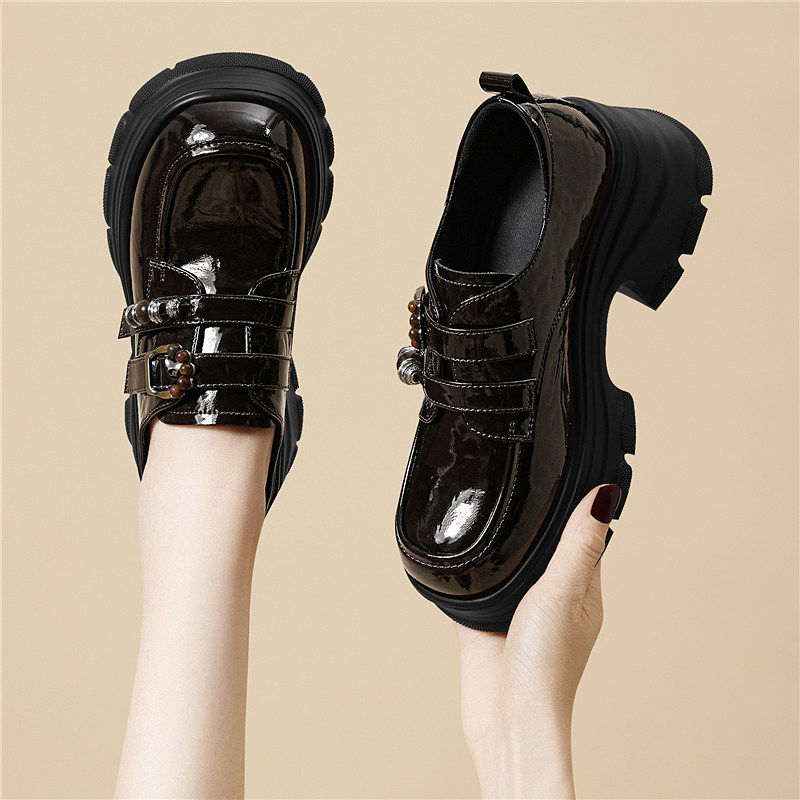 厚底乐福鞋女英伦风双扣带漆皮小皮鞋2026新款增高百搭休闲包鞋子,女鞋,时尚休闲鞋,淘宝优惠券,粉丝福利购,淘宝优惠卷