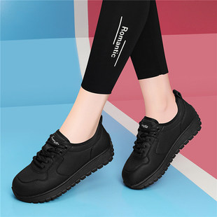 运动休闲鞋女2025春季新款女鞋踩屎感小黑鞋软底妈妈鞋平底旅游鞋