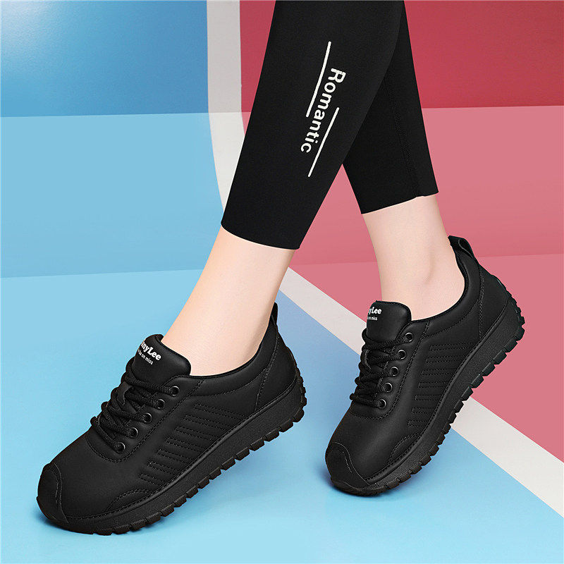 真皮妈妈鞋运动鞋女款百搭单鞋轻便软底不累脚休闲鞋2025春季新款