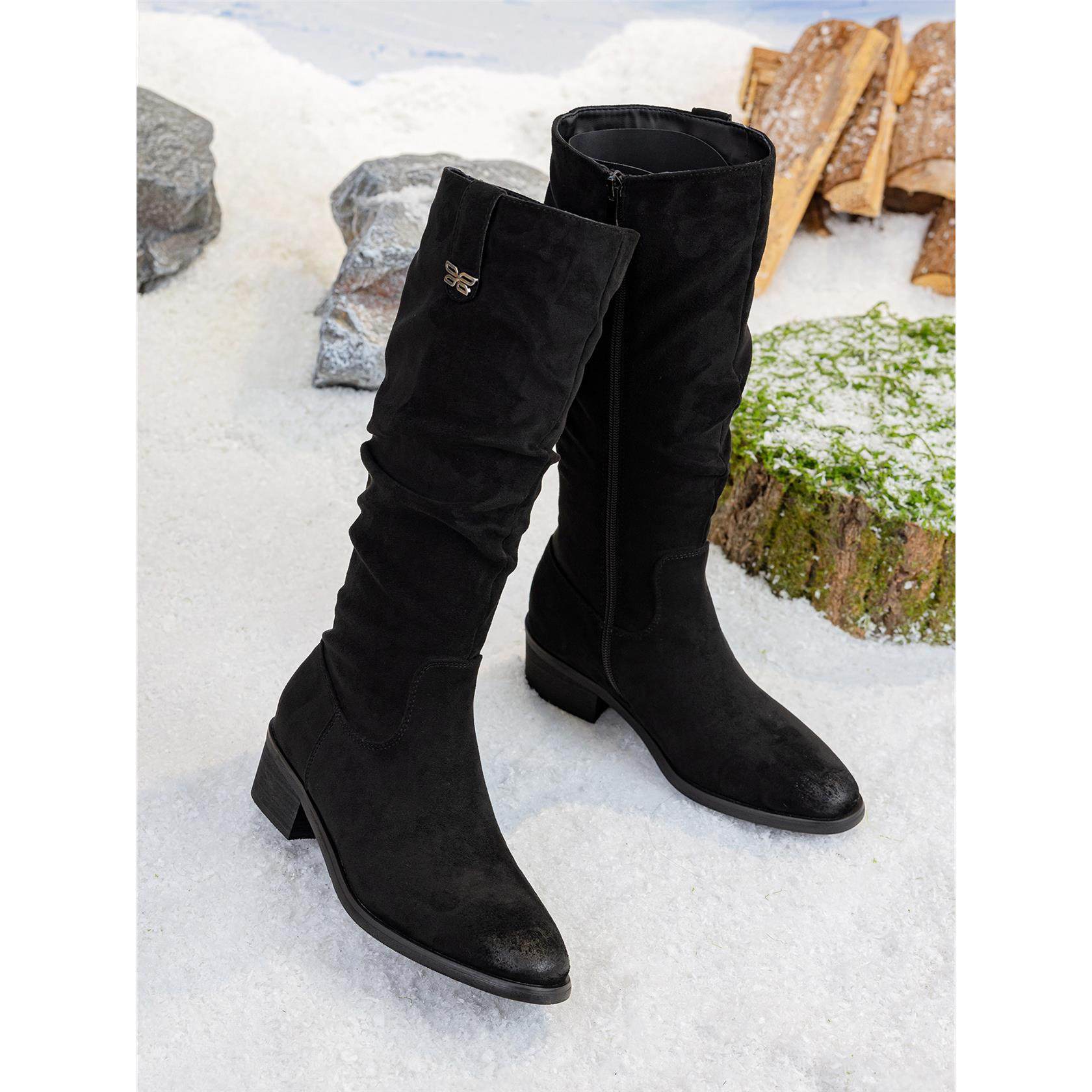 正品不过膝弹力靴2025秋冬季新款长筒骑士女鞋真皮高筒平底中筒靴,女鞋,骑士靴,淘宝优惠券,粉丝福利购,淘宝优惠卷