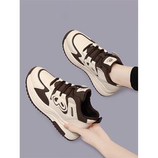 时尚厚底老爹鞋女款2025新款冬季旅游鞋保暖跑步爆款休闲运动鞋子