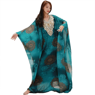 肚皮舞袍子新款民俗波斯湾甩发舞哈利吉袍子走秀演出服装新款2026