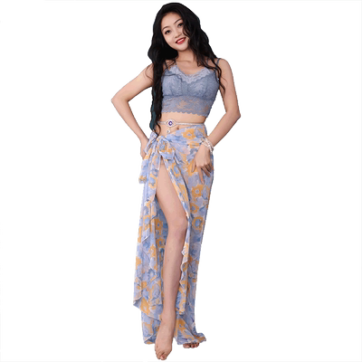 新款雪纺花东方表演出班服肚皮舞