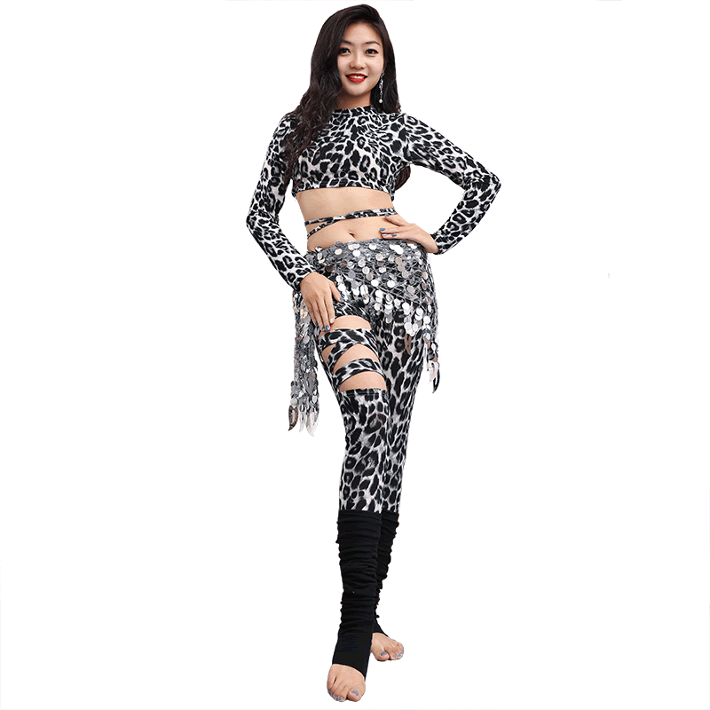 舞娘2025新款肚皮舞套豹纹裤子