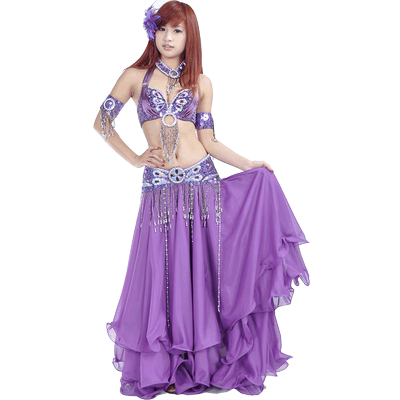 亮片水钻设计5件套服装肚皮舞