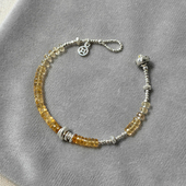 流金碎光 超闪冰透天然黄水晶碎银子手链女精致稀缺招米巴西进口