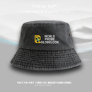 世界探索复古水洗棉牛仔渔夫帽百搭遮阳盆帽素颜显脸小遮阳帽子