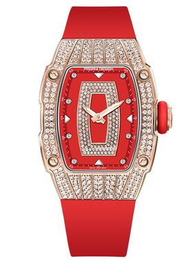 PAGANIDESIGN伯佳尼石英手表女士时尚简约酒桶形夜光防水镶钻手表