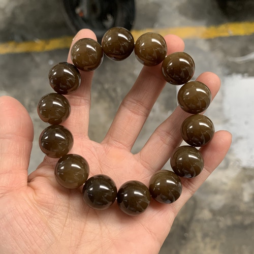 糖玉手串卡十几mm油润细腻糖色浓郁均匀深糖色浅糖色渐变包邮圆珠