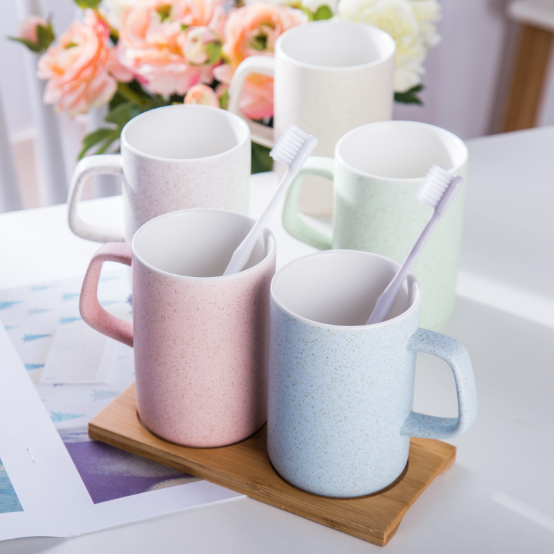 简约陶瓷漱口杯刷牙杯糖果色系