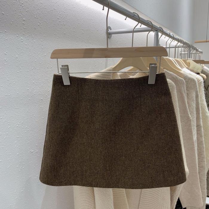 19秋冬新款韩版vegetable人字纹格纹A字半身裙保暖短裙吧包臀裙|ruв категории Женская одежда, юбка - от Buy2taobao.com для оказания профессиональной услуги покупки агента Taobao