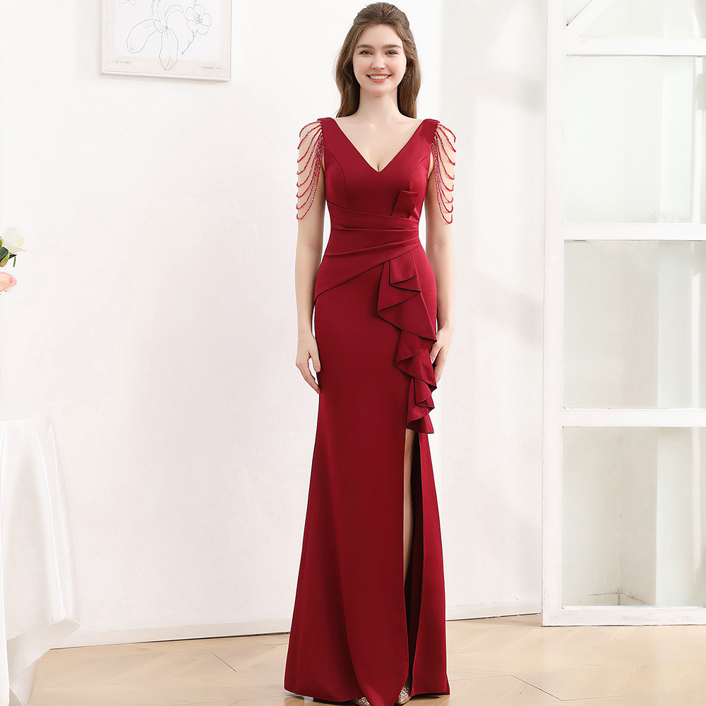 晚礼服鱼尾年会宴会长裙高级质感