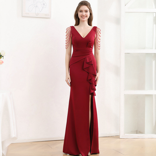 一半盛装2025晚礼服女高级质感法式小众高端气质宴会年会鱼尾长裙