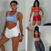 akiyo 女健身训练休闲透气速干跑步瑜伽上衣 studio运动短裤