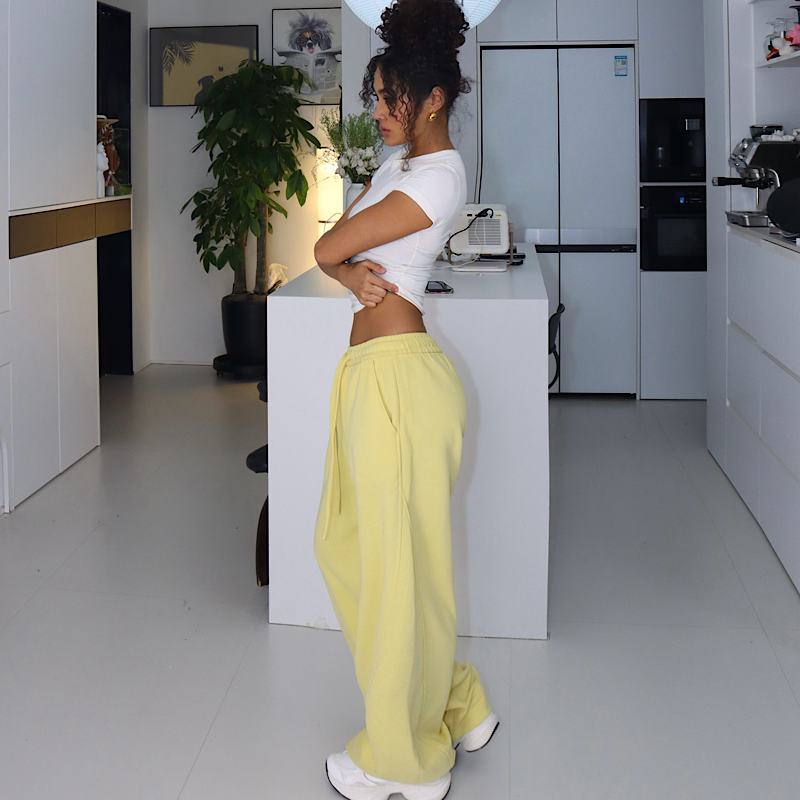 【美式复古不加绒休闲裤】美式弯刀休闲裤女秋季卫裤宽松阔腿裤