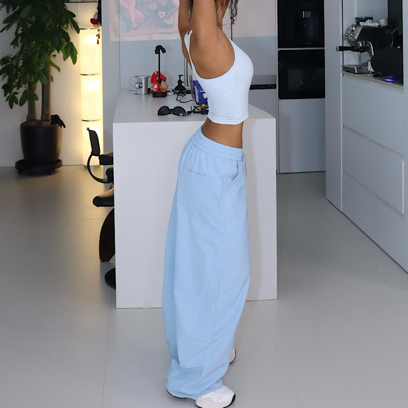 【彩色夏天多色长裤】夏季直筒裤子女宽松流行工装裤运动裤