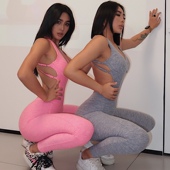 美背无袖 akiyo studio欧美大露背超高弹连体衣长裤 运动健身服