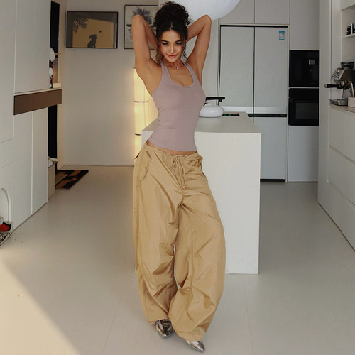 akiyo studio欧美风辣妹高腰显瘦女修身休闲百搭长裤