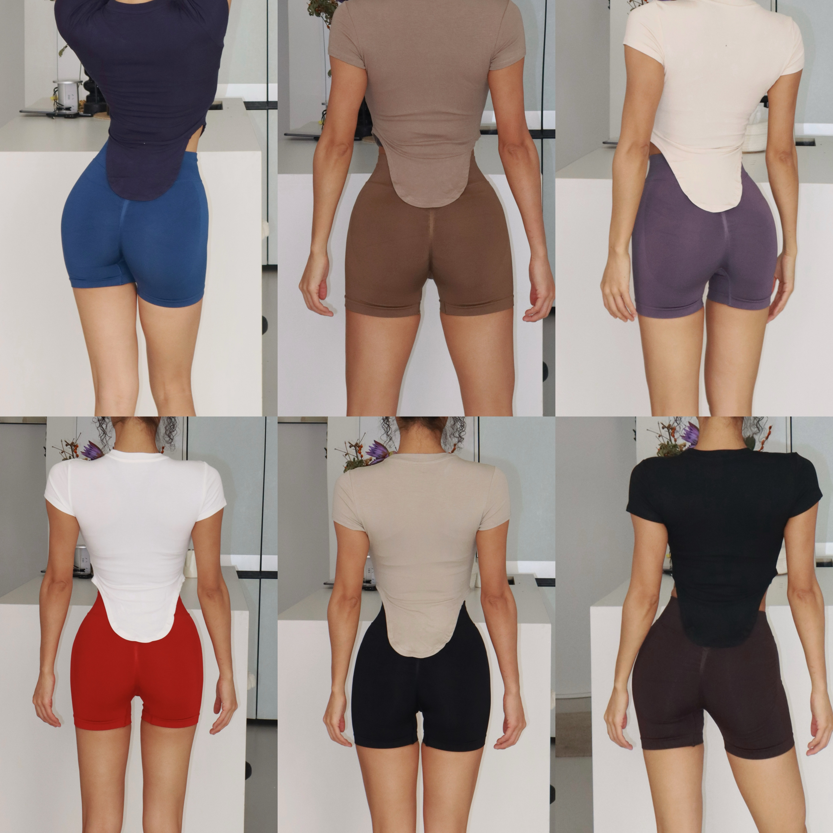 akiyo studio欧美运动套装女瑜伽服修身蜜桃臀短裤健身裤提臀