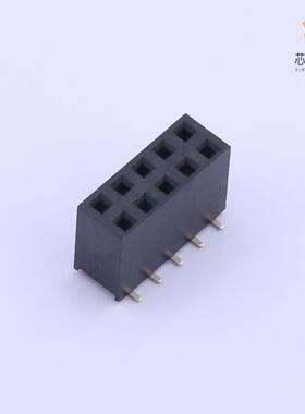 2.54-2*5P立贴母「排母 间距2.54mm 10Pin(2x5) 黄