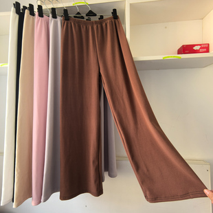 秋冬德绒保暖宽松直筒阔腿裤时尚女九分裤马面裙汉服旗袍内搭衬裤