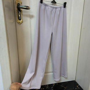 宽松阔腿裤女直筒休闲九分裤子旗袍汉服秋冬德绒内搭保暖浅灰衬裤