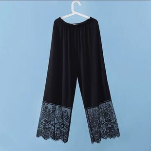 睫毛蕾丝单层打底裤 夏季 时尚 旗袍内搭衬裤 女防走光汉服花边九分裤