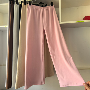 秋冬德绒睡裤保暖直筒阔腿裤女九分裤马面裙汉服旗袍内搭加绒衬裤