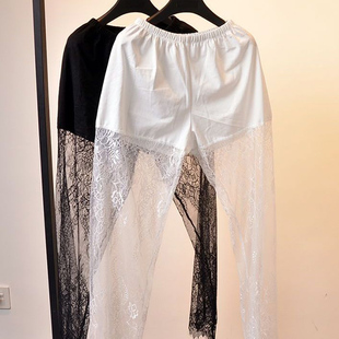 蕾丝裤 配旗袍汉服马面裙衬裤 夏性感薄款 透视打底裤 女防走光阔腿裤
