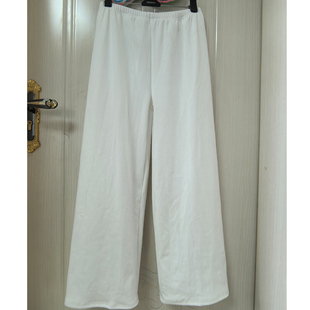 宽松阔腿裤女直筒休闲九分裤子旗袍汉服秋冬德绒内搭保暖白色衬裤