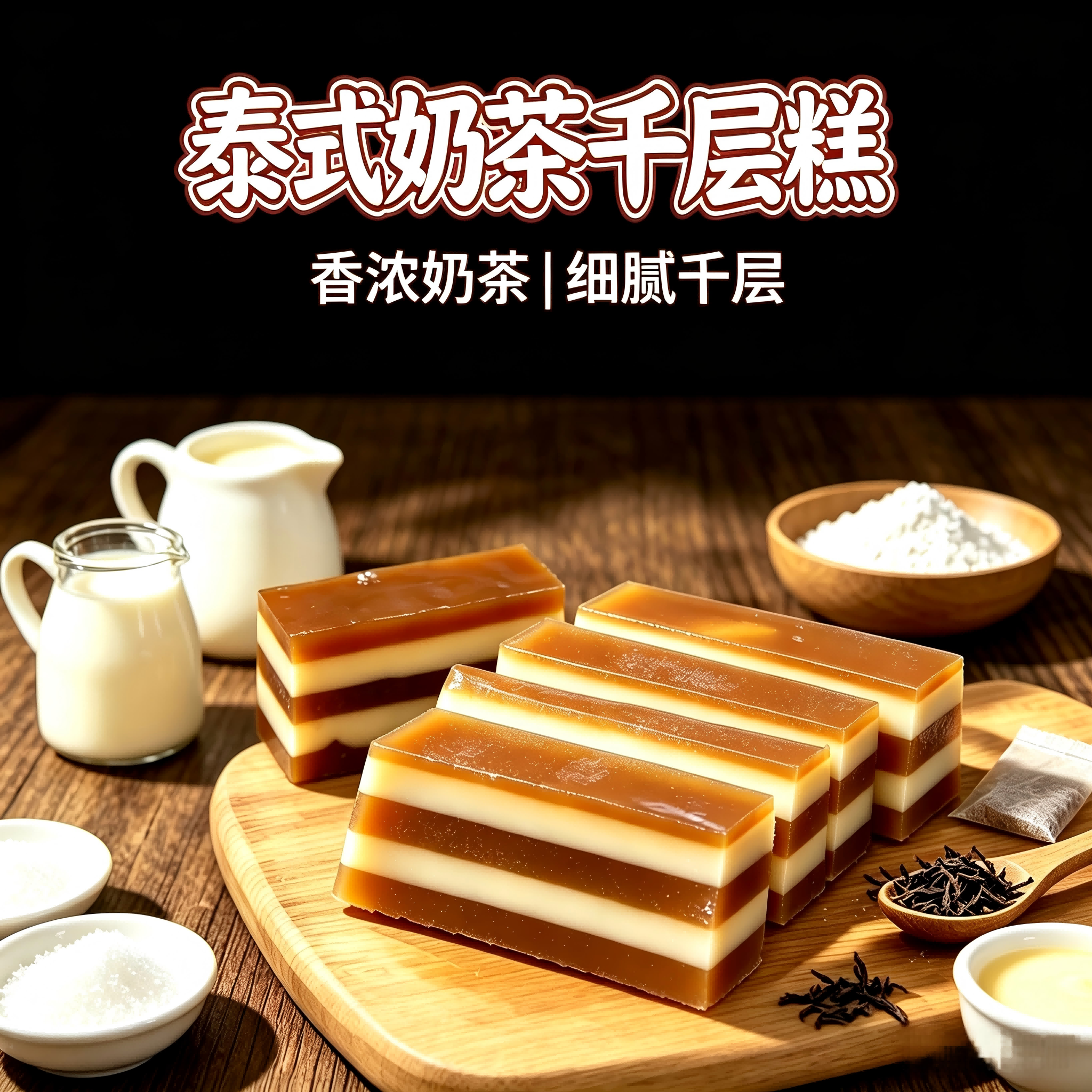 泰奶控必冲｜手工泰式奶茶千层糕 层层茶香超软糯特色风味糕点