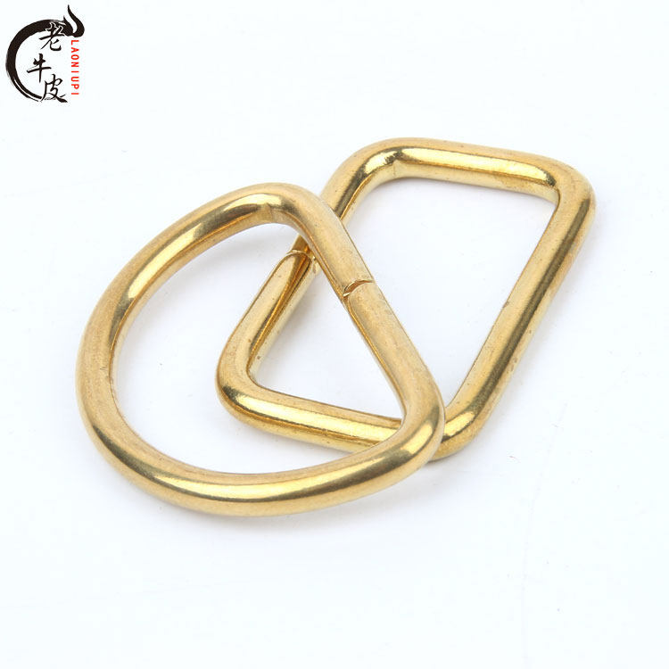 PURE COPPER D-RING HANDMADE LEATHER GOODS LEATHER BAGS HARDWARE ACCESSORIES BAG BELTS CONNECTING OPEN RINGS D-SHAPED SEMI-CIRCULAR SQUARE BUCKLES PURE COPPER SQUARE RINGS
