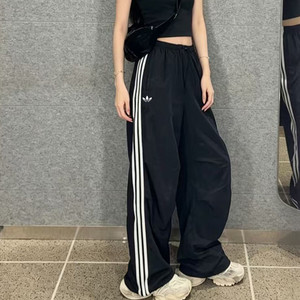 奥莱专区丨小红书推荐春夏薄款高腰女裤休闲宽松直筒阔腿情侣长裤