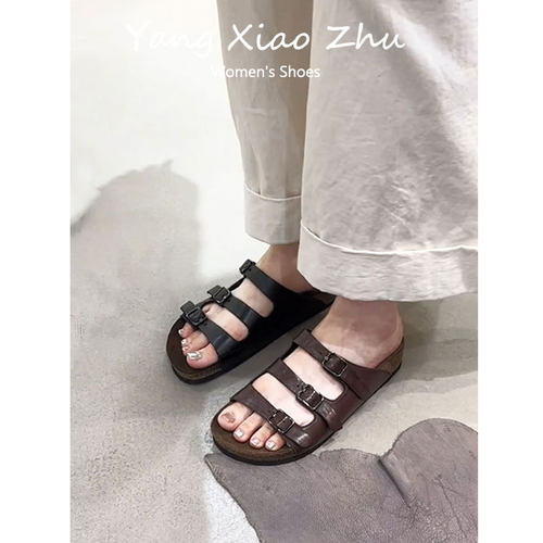 牛皮版~复古平底勃肯鞋女外穿