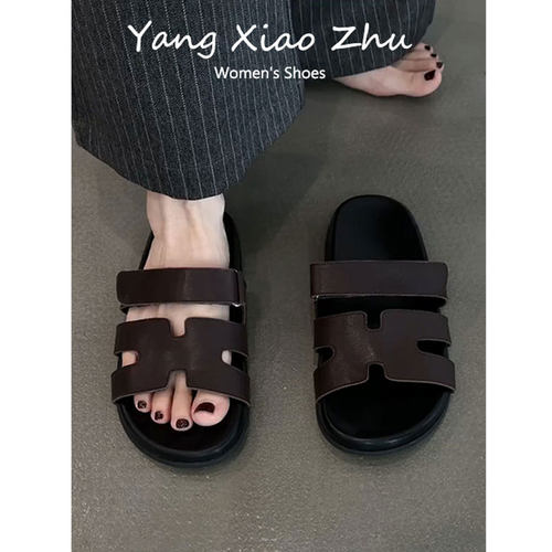 羊皮版百搭二舅拖女2025夏季新款