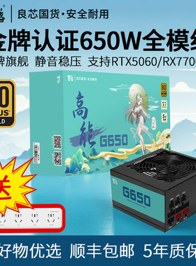 百盛航嘉电源高能G650全模组金牌认证650W750W电脑HG主机台式ATX