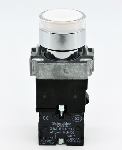 原装正品施耐德带灯按钮开关XB2-BW31M1C 220V白色XB2BW31B1C 24V