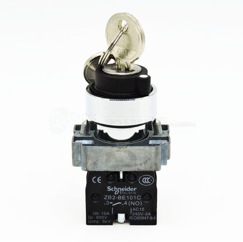 施耐德 钥匙开关 XB2BG23C ZB2BZ103C+ZB2BG2C 二档转换常开