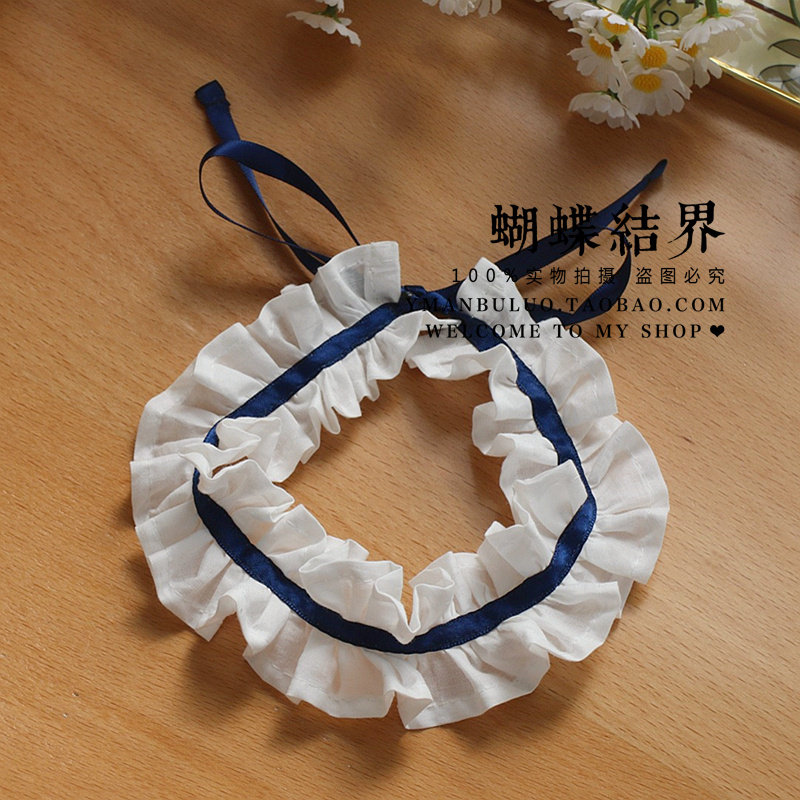 藏蓝色颈带日系软妹女仆项链可爱女生脖饰JK百搭choker