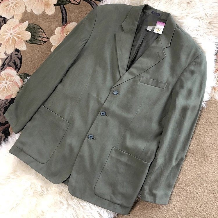 重磅真丝西服商务休闲斜纹绸西装